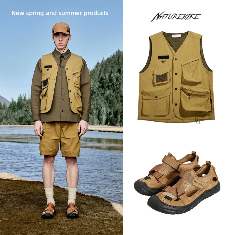 

Naturehike Outdoor Waterproof Vest Camping Sports Multi-Pocket Functional Jacket Spring Men Casual Fashion Sun Protection Jacket