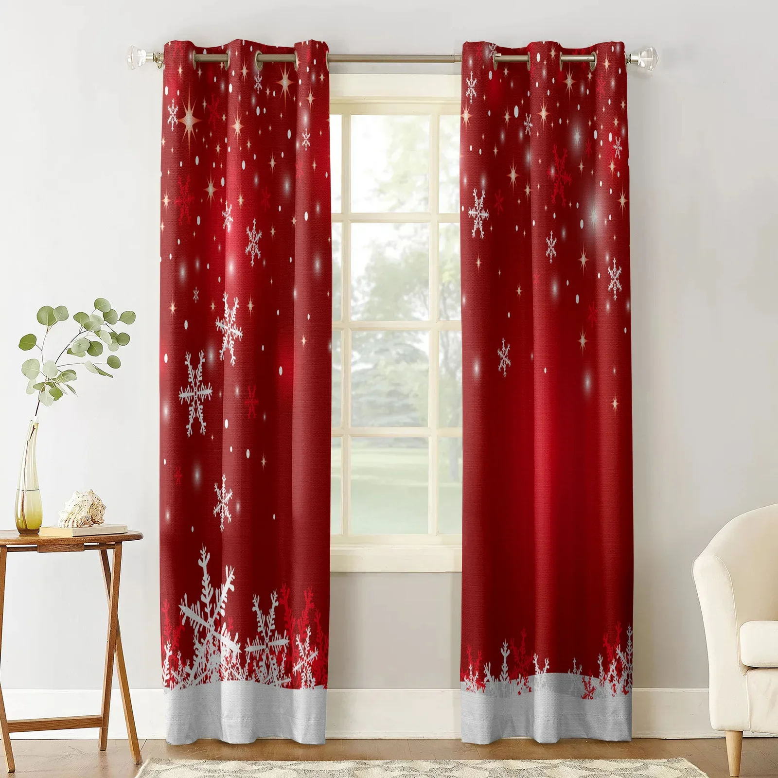 Santa Claus Christmas Decoration Christmas Blackout Curtains 3D Print Window Curtain Bedroom Living Room Decor Window Treatments