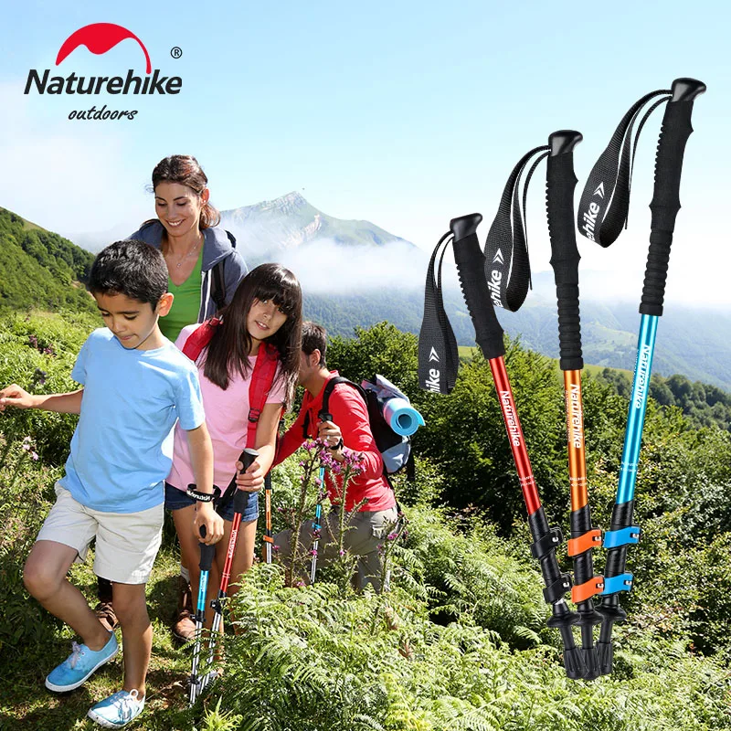 Naturehike ST01 Walking Sticks Ultralight Children Adult Telescopic Aluminum Alloy Trekking Pole Outdoor Camping Climbing Hiking