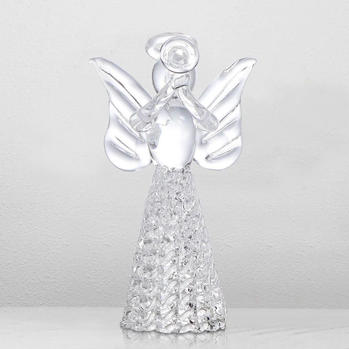 1 قطعة النحت الزجاجي الفاخر كريستال واضح بايبر الملاك الشمعدان مقهى مطعم ديكور التصنيع بالتفصيل