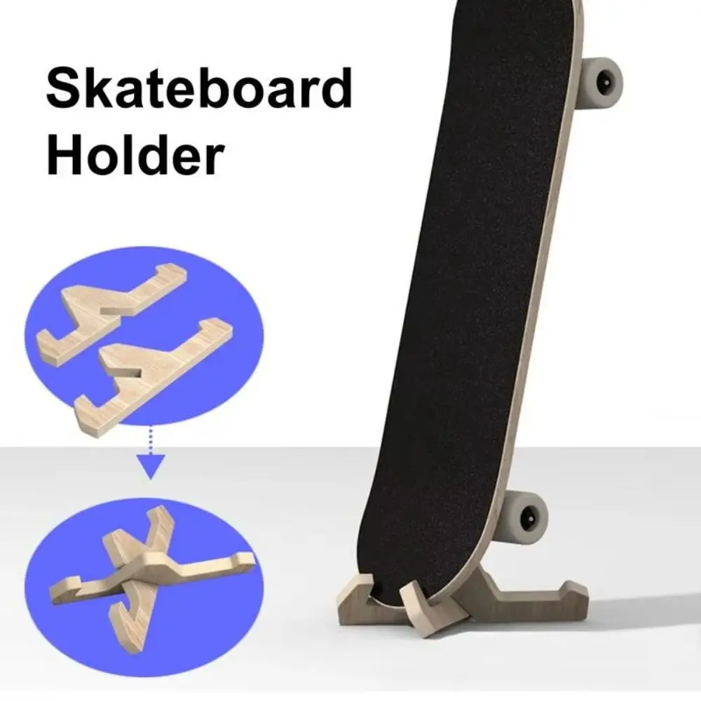 

Wooden Texture Skateboard Stand Stable Support Sitting Bracket Skateboard Display Stand Multi-Functional Home Decor