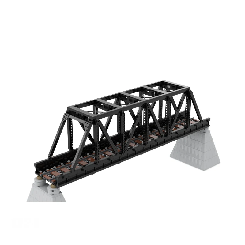 MOC-51141 Urban Transportation Lron Railway Bridge Track Building Block Architecture Scene DIY Model Bricks Toy Children's Gifts