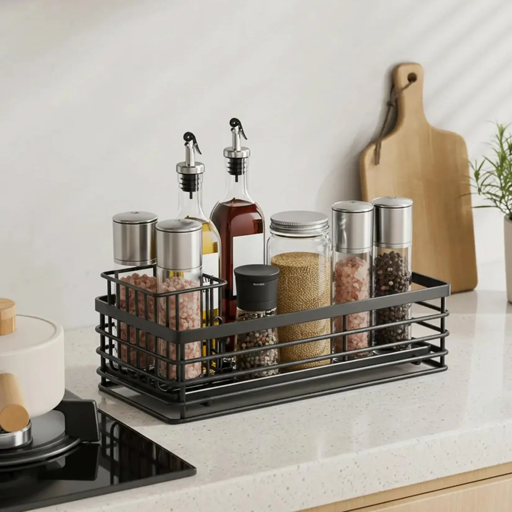 Multi Purpose Black Alloy Kitchen Basin Caddy Organizer Countertop Storage Rack With Toothbrush Holder Holds Sponge Soap Utensils For Kitchen And Bathroom Organization