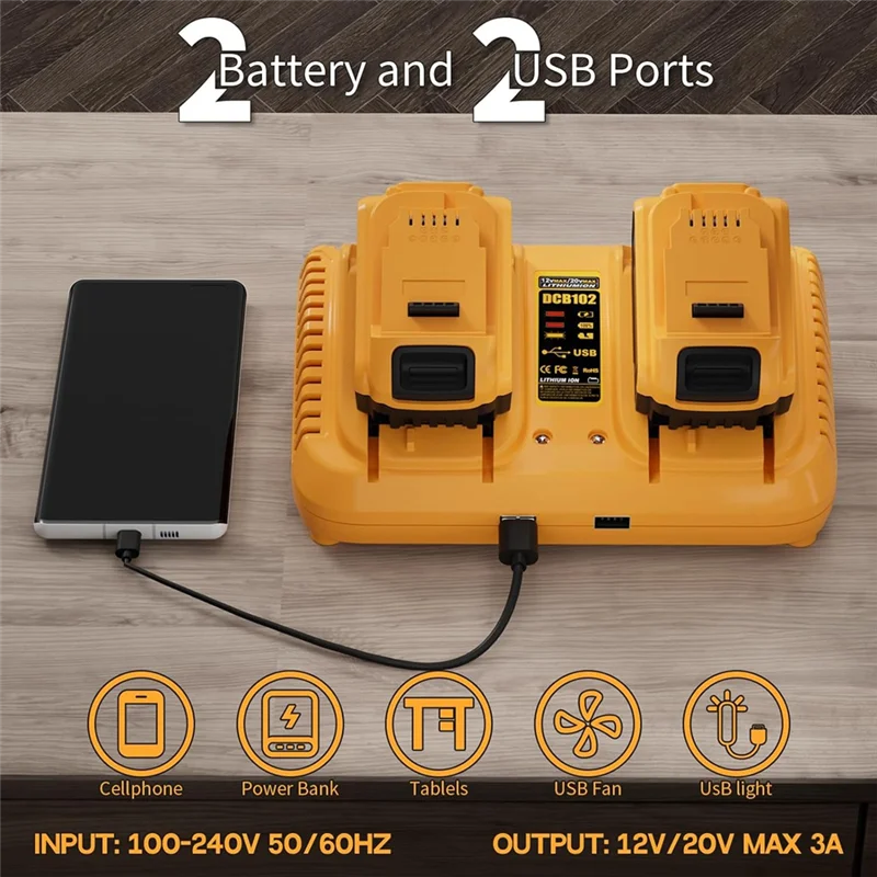 

Classy-Replacement Battery Charger For 20V Max Battery Charger,Compatible With For 12V/20V Li- Battery