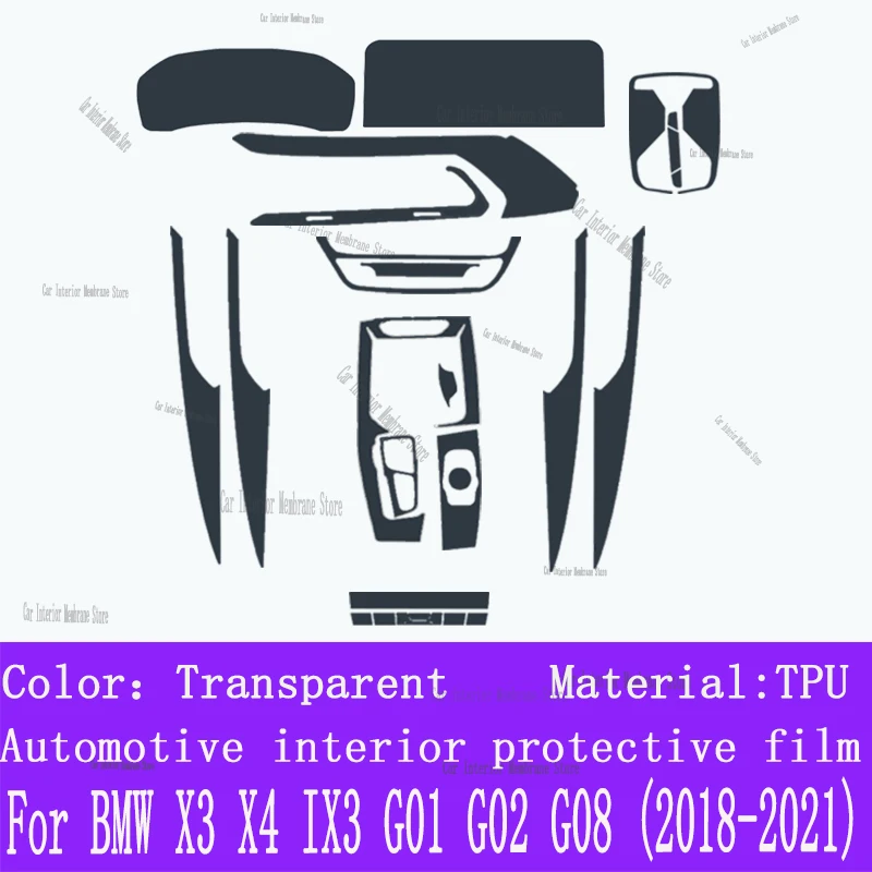 لسيارات BMW X3 X4 IX3 G01 G02 G08 (2018-2022) وحدة تحكم مركزية داخلية للسيارة طبقة رقيقة واقية شفافة من البولي يوريثان طبقة إصلاح مضادة للخدش