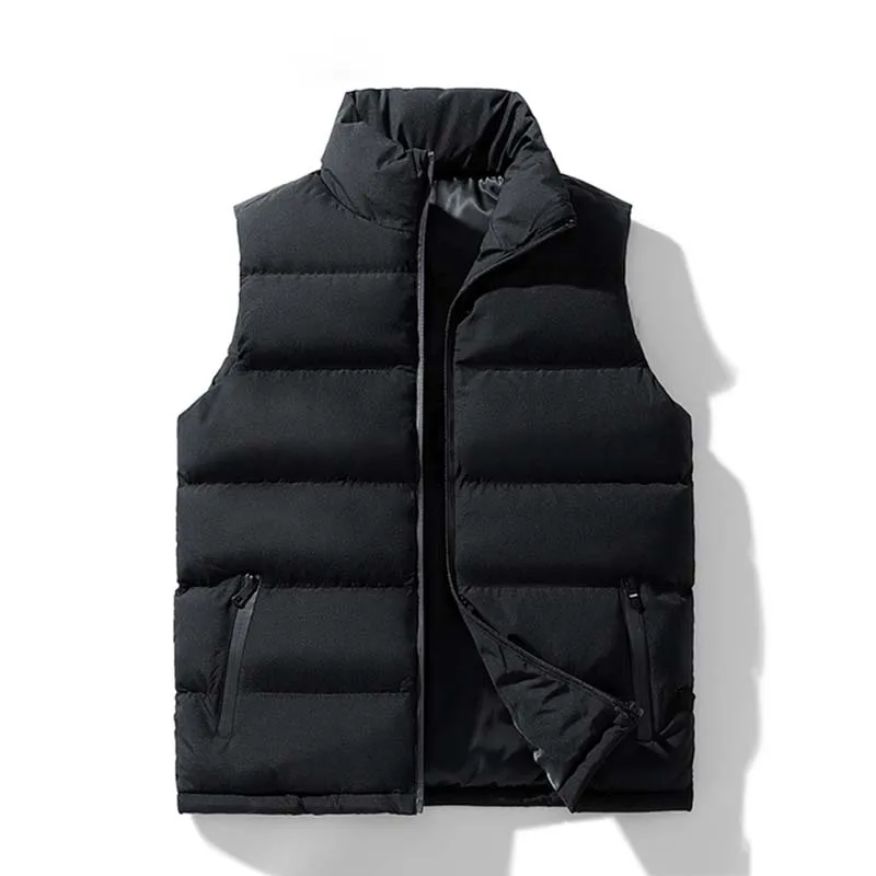 Men\'s Vest Jacket Autumn Winter Warm Sleeveless Jacket Casual Stand Collar Vest Fashion Men\'s High Quality Sports Jacket Vest