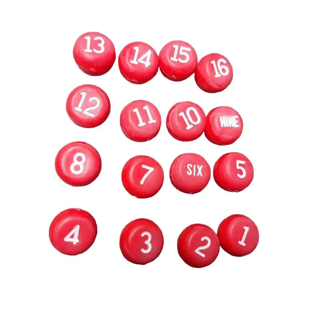 

Numbered Tally Balls Red 16 Pack Pea Pool Kelly Game Dice Set for Billiard Table and Billiard Accessories