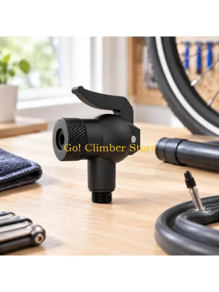 Q84C Pump-to-Valves Tire Inflation Adapters with Levers Connection and Knurled Collar, Black PA Accessory Features a External