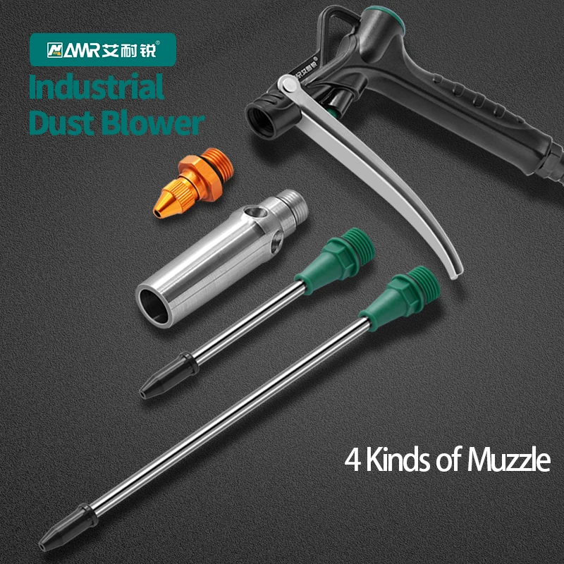 Pneumatic Air Blow Gun High Pressure Dust Aluminum Alloy Pistol Duster Air Gun Cleaner with Adjustable Muzzle