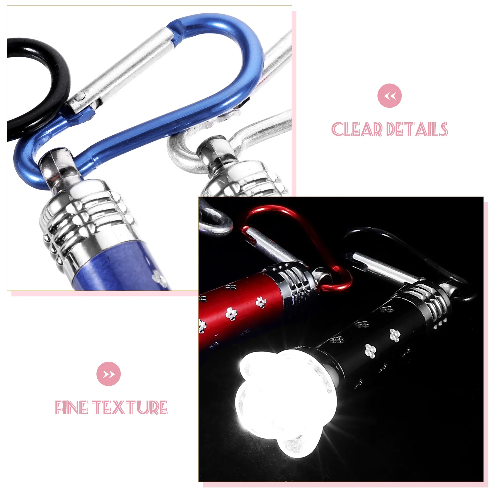 

4Pcs Mini LED Flashlight Hanging Portable Aluminum Alloy Keychain Camping Outdoor Lighting Tool Glow Pendant Mini Flashlight