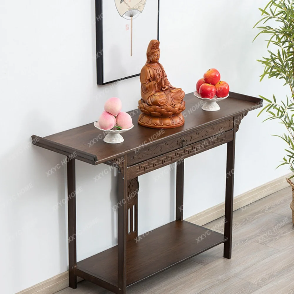 Altar Buddha Shrine Altar Incense Burner Table Table for God of Fortune Economical Mid-Hall Tribute Table Worship Console Tables