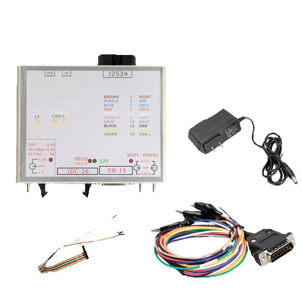 Najnowszy Box JTAG do ECU Openport J2534 Power Box Pełny Zestaw Adapterów Współpracuje z 3 Trybami Zielona Dioda LED Szybka Wysyłka — 2