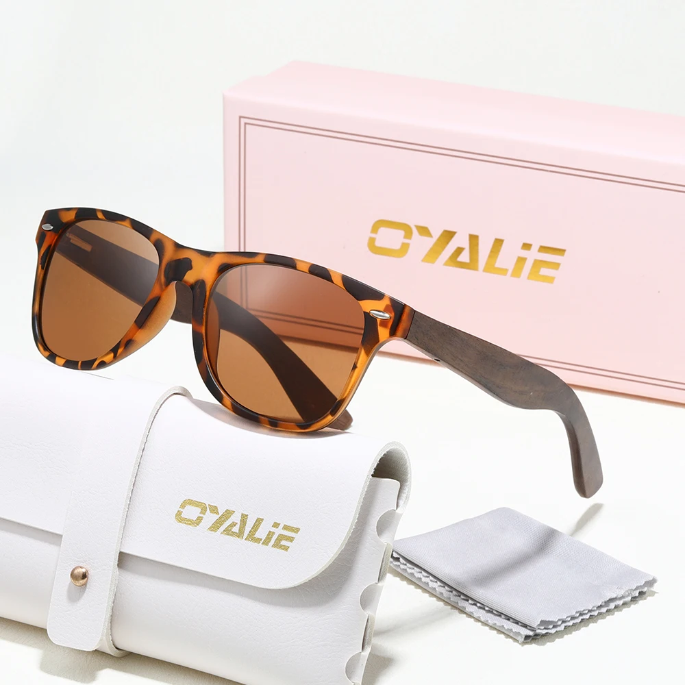 

Oyalie Fashionable Solid Wood Temples Sunglasses, Brand High-End Designer Design Uses Log Temples to Create a Classic Framework with a Classic Frame, Which Can Be Matchinged with Various Clothing Styles for Men and Women, Which Are Casual Wear or Formal W