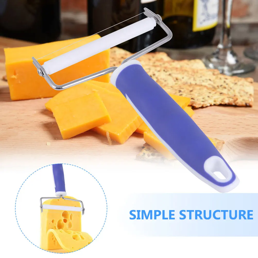 

2 Pcs Cheese Slicer Bread Making Tool Scraper for Kitchen Stainless Steel Butter Blue