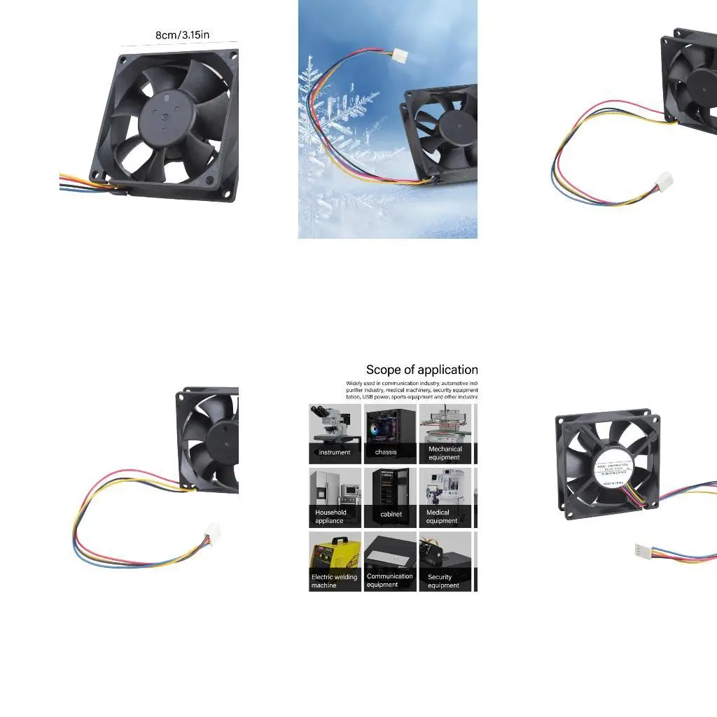 

652F 80 мм 4PIN 3800RPMPMPMPME Вентилятор Тепло.