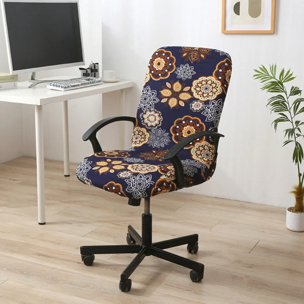 Elastic Office Lift Computer Chair Cover Modern Anti-dirty Rotating Chair Seat Case Removable Slipcover Armchair Work Seat Cover