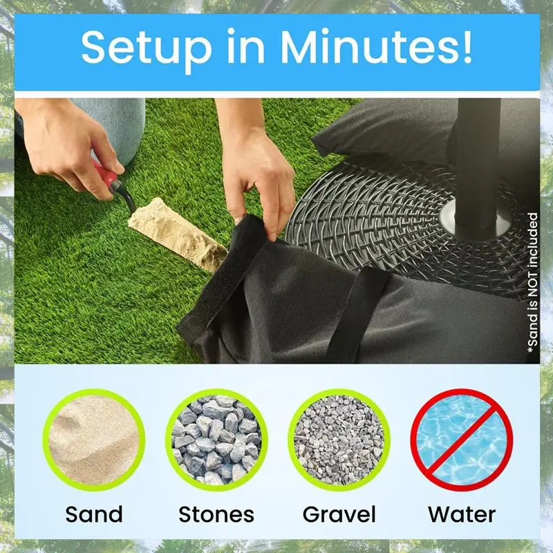 

Premium-Umbrella Base Weights Outdoor Fillable Sandbags Weatherproof Patio Furniture Weights For Umbrella Stand For Garden