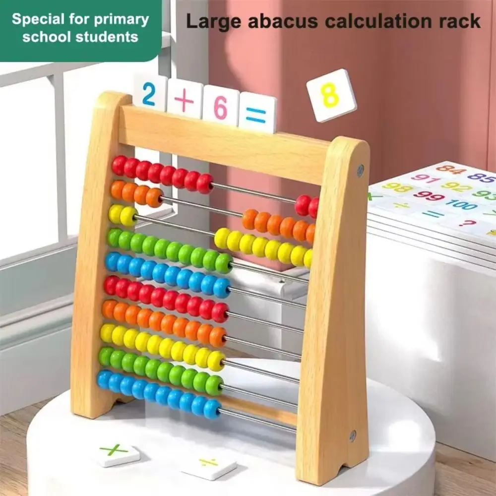 Calculating Beads Wooden Educational Counting Colorful Beads Counting Number Arithmetic Abacus Wooden Puzzle Math Learning