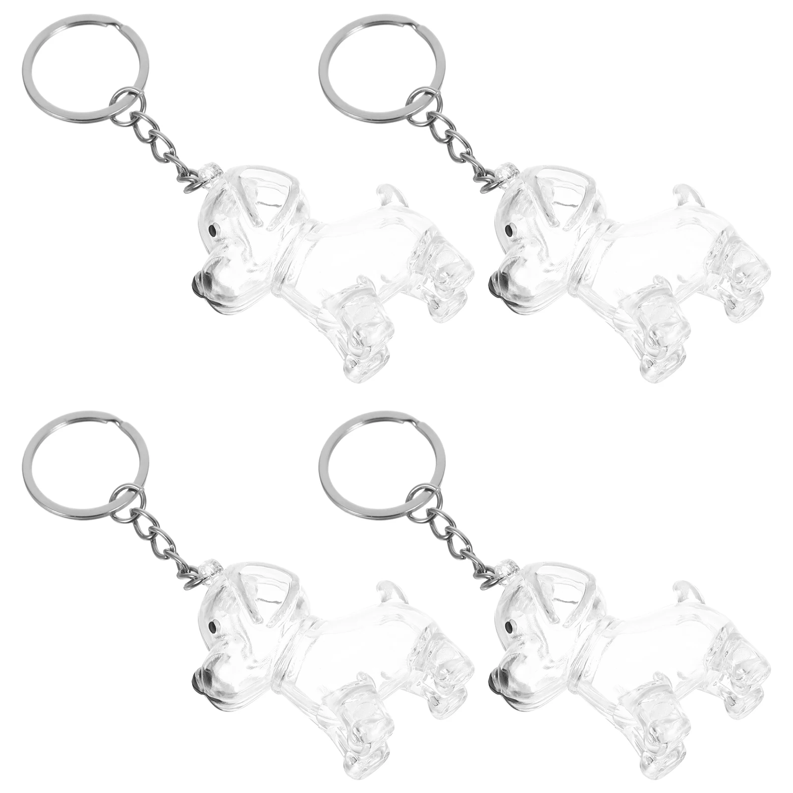 4pcs Hair Keepsake Transparent Capsule Keychain Dog Storage Container Dustproof Seal Portable Memorial Box For Pet Owners Dog