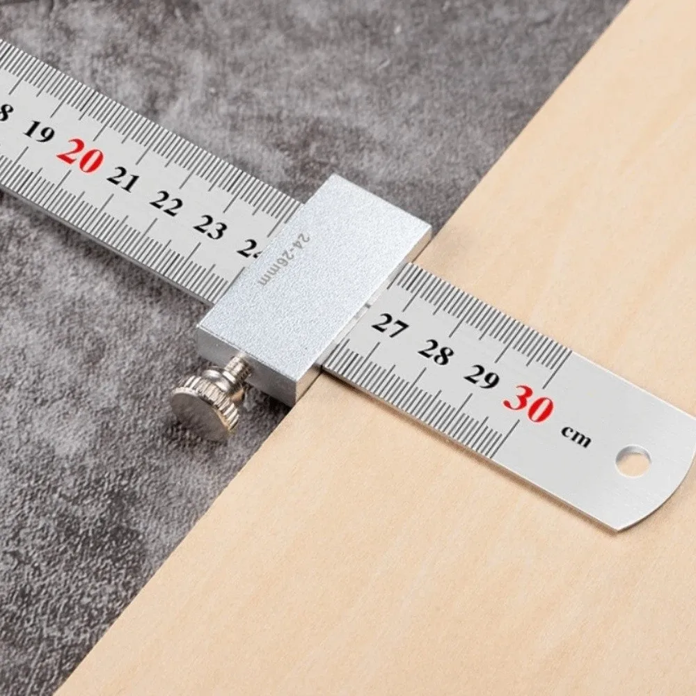 Metal Carpenter Woodworking Steel Ruler Clear Scale Heavy Duty Straight Ruler Gauge Accurate Measurement Corrosion Resistant