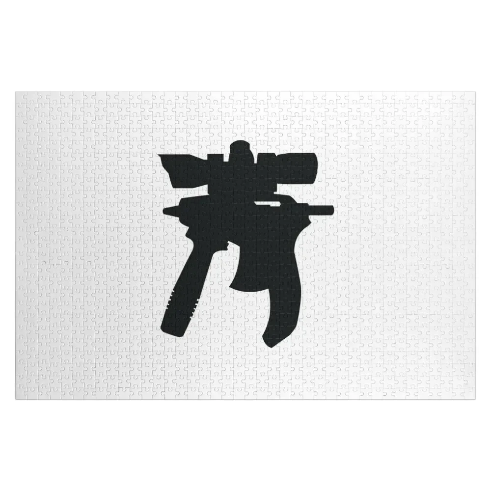 

Tactical Glue Gun Meme (Black Silhouette) Jigsaw Puzzle Personalized Baby Object Custom Wooden Name Puzzle