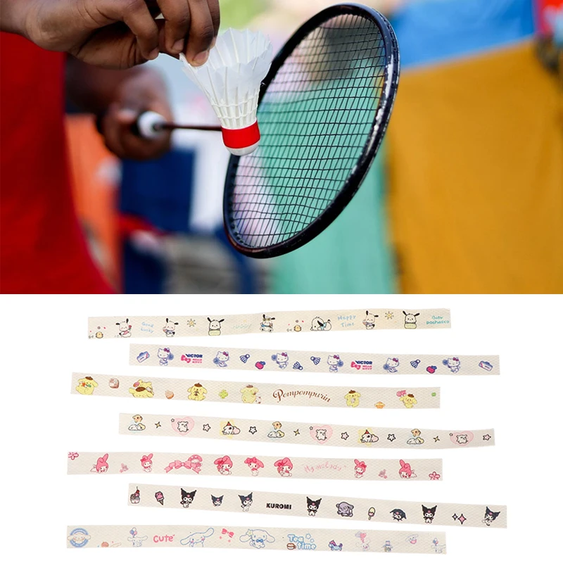 1Pc Cartoon Sanrio Self Adhesive Badminton Racket Protect Tape Anti Paint Off Tennis Racket Frame Edge Protection Stickers
