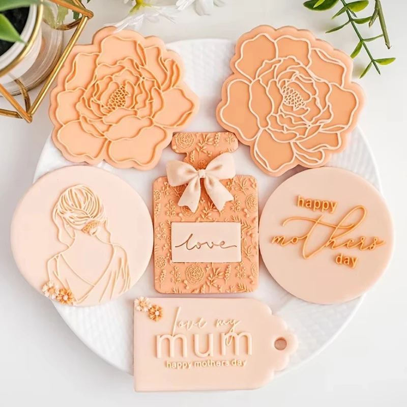 Muttertag Keksform Blumenform Prägeschneiderter Form Fondant Dessert Kuchen Dekorative Küche Backwerkzeuge Stempelformen
