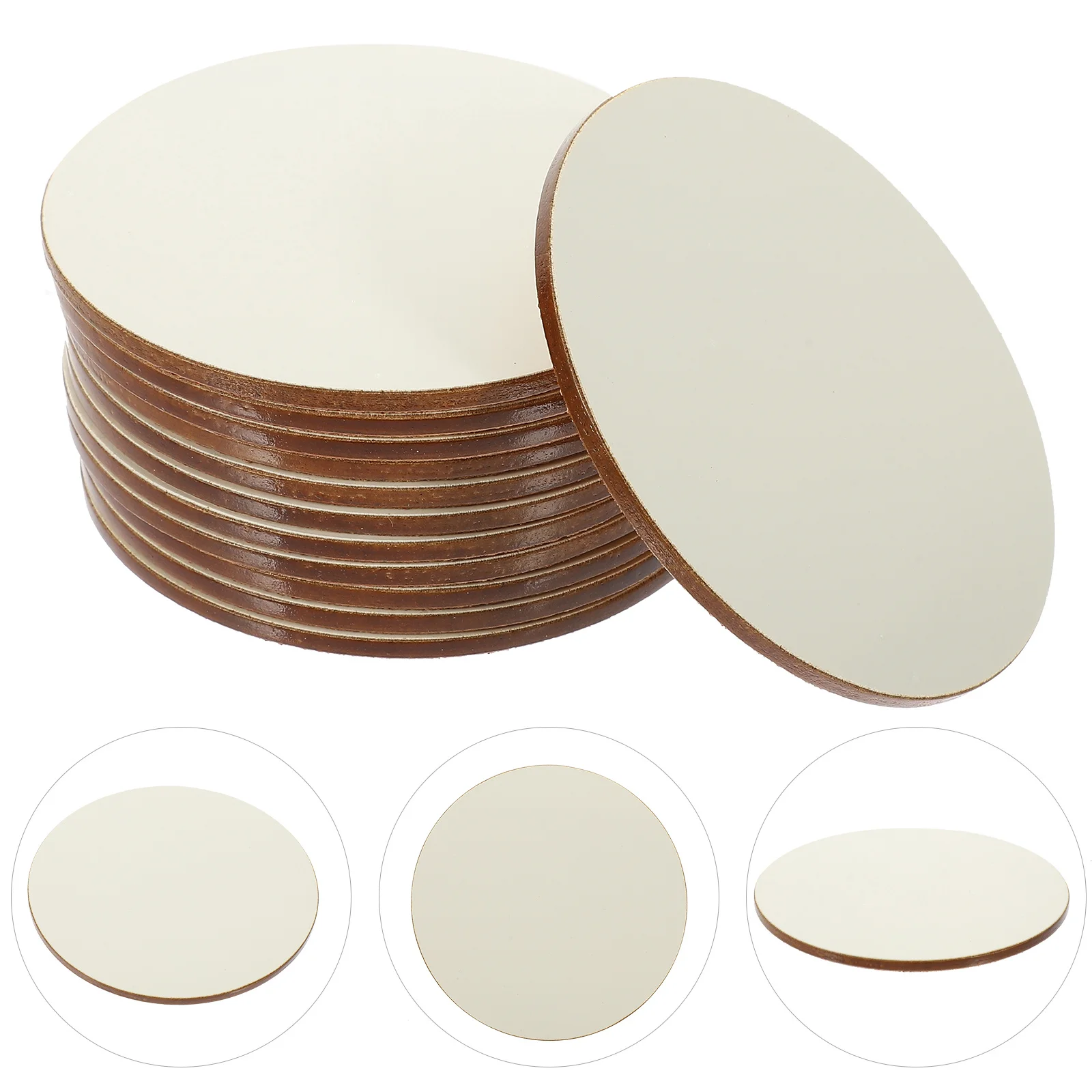 

12pcs Sublimation Blank Cup Coasters Diy Printable Mdf Wood Mats For Home Kitchen Car Use Lightweight Smooth Edge Decorative Cup