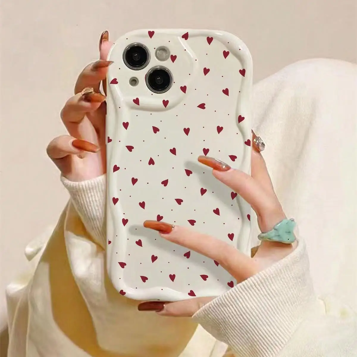 Love Heart Case for Xiaomi POCO X5 X3 Pro X4 NFC F3 F4 X4 GT M3 M4 Pro MI 11 Lite 5G NE 12T 12 Lite Soft TPU 3D Wavy Edge Cover
