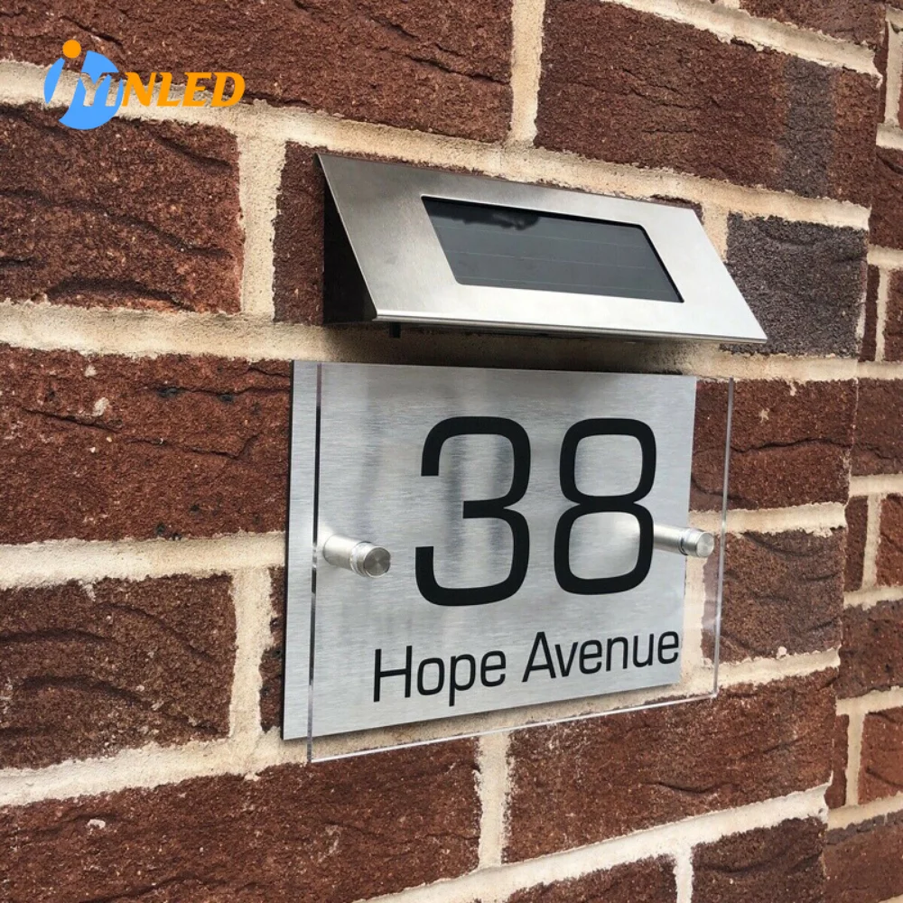 

Solar LED Door Plate Light Outdoor Solar House Number Sign Lighting Waterproof Garden Yard Porch Light LED House Number Lamp