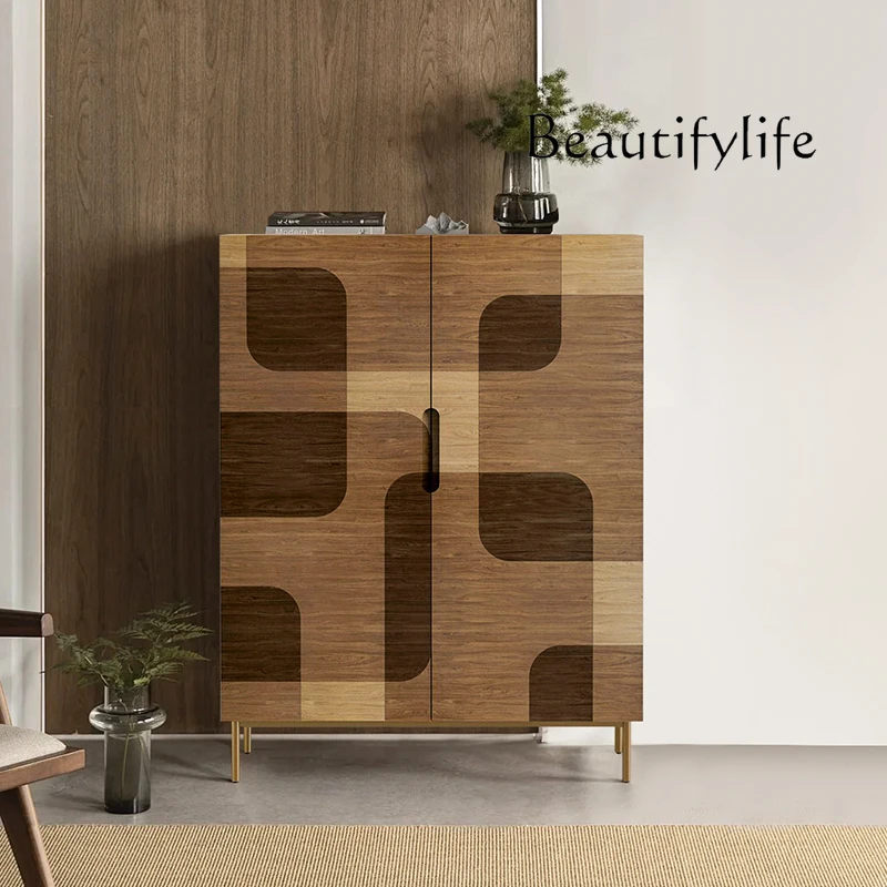 

French solid wood dining side cabinet wine cabinet high-end locker designer creative cabinet North American ash wood