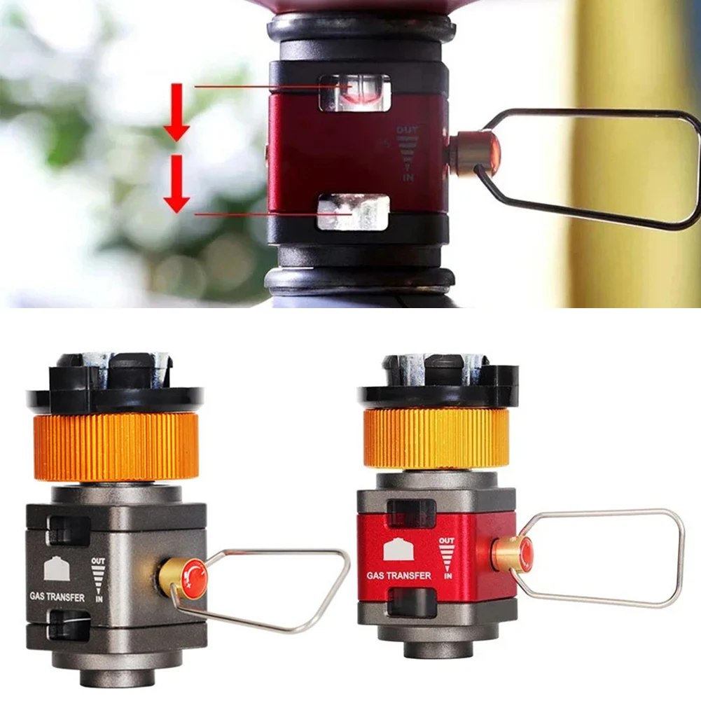 Camping Gas Tank Converter Cassette-type Visual Gas Tank Residual Gas Mutual Charging Collection Valve  Outdoor Stove Accessory