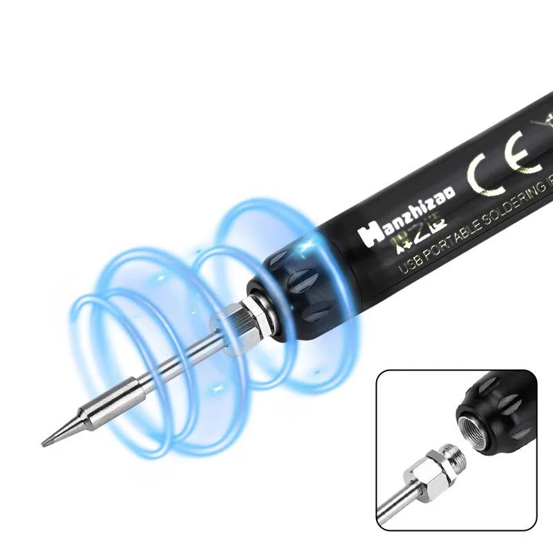 قطعة واحدة، طرف لحام مع واجهة 510، مكواة لحام صغيرة محمولة، ملحقات، أداة، 8 وات، مكواة لحام USB