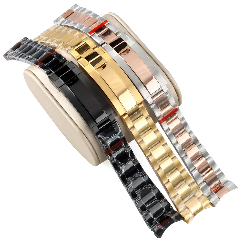 

20mm Watch Band For Seiko NH35 Submariner Log Case 316L Stainless Steel Watch Strap Folding Buckle For Polish Oyster Bracelet