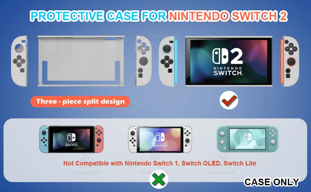 Geteilte TPU+PC Dockbare Hülle für Switch 2 Stoßfest Kratzfest Rutschfester Griff Rundumschutz Langlebige Weiche Schale – Detail 4