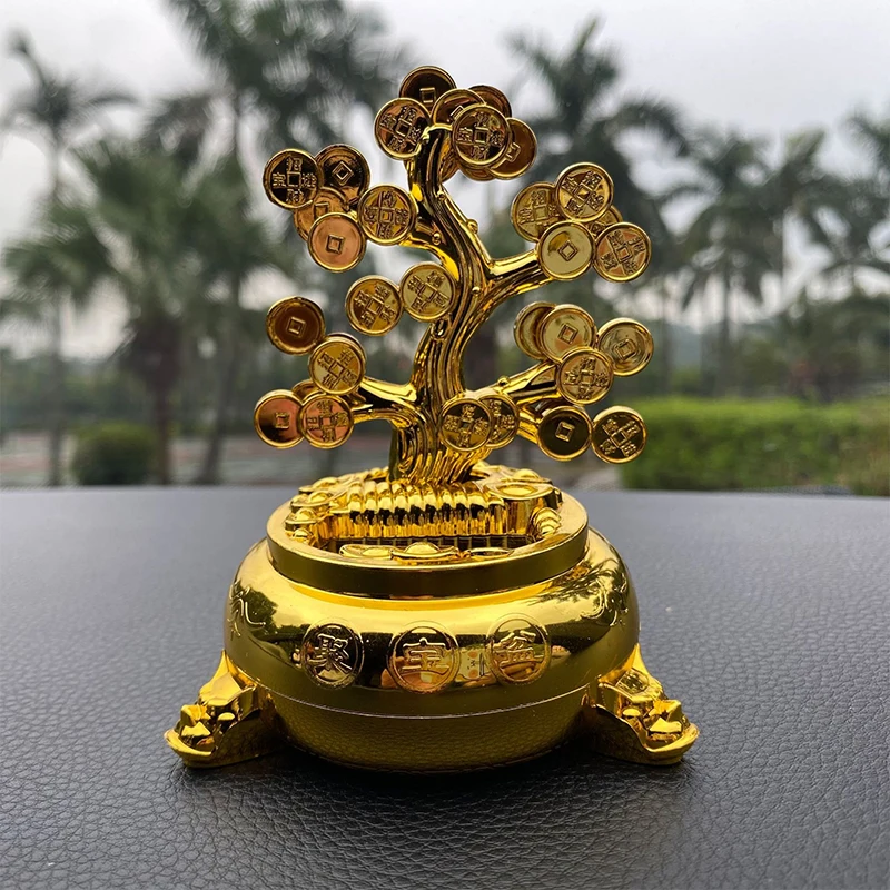 Feng Shui Fa Cai Money Tree Lucky Fortune Treasure Bowl Dress Up Decorating For Car Perfume Home TV Cabinet Swing Decoration