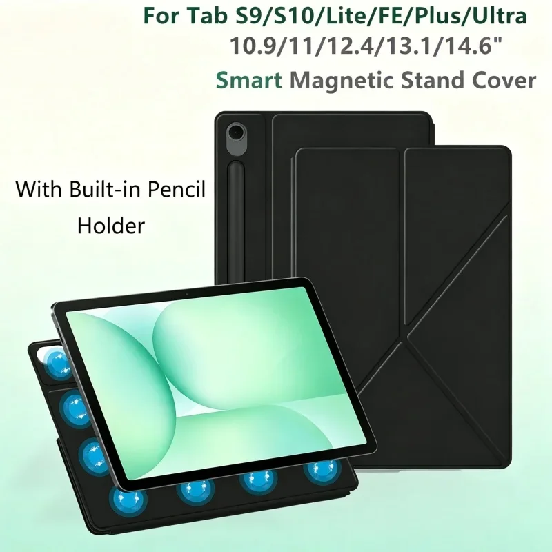 For Tab S10 Series Case for Everyday Magnetic Stand Cover with Built-in Stylus Storage For Samsung Galaxy Tab S10 Ultra 14.6 S10