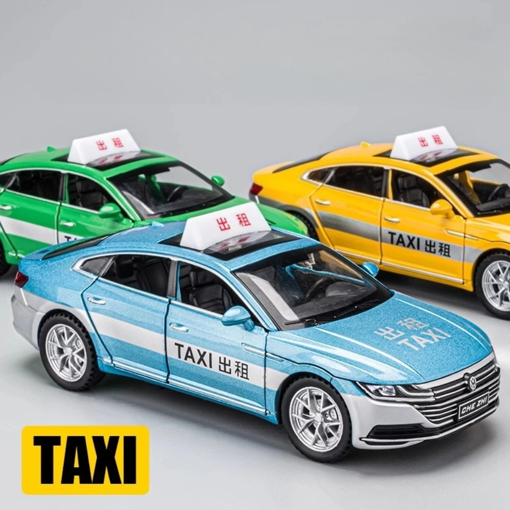 Modèle de voiture CC Taxi coccinelle GSR, échelle 1:32, jouet en alliage moulé sous pression, son et lumière, modèles de véhicules miniatures rétractables, cadeaux de vacances pour enfants