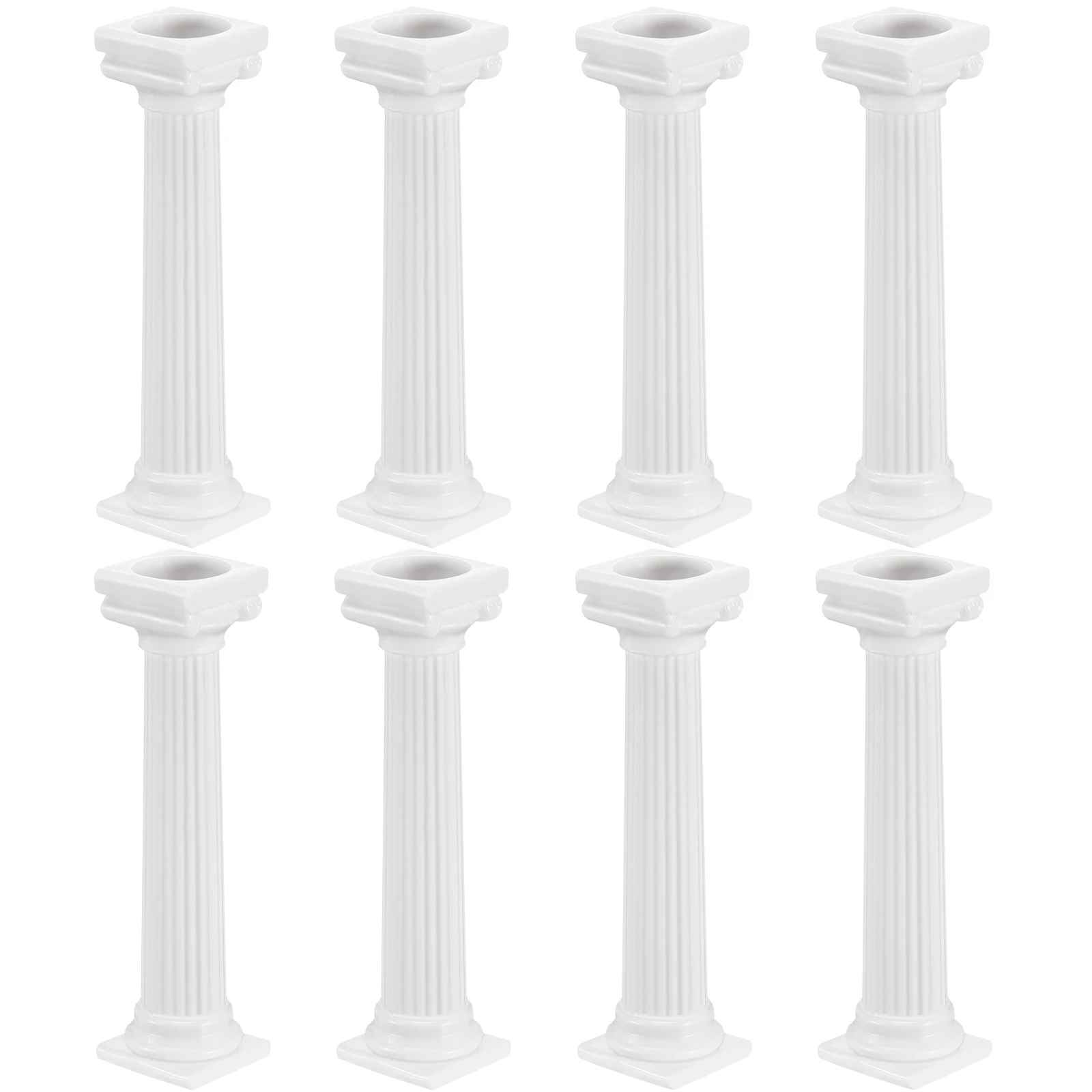 

8 Pcs Wedding Decor Cake Support Column Roman Pillars Plastic Stand Statue Display White Decorations Columns Baby