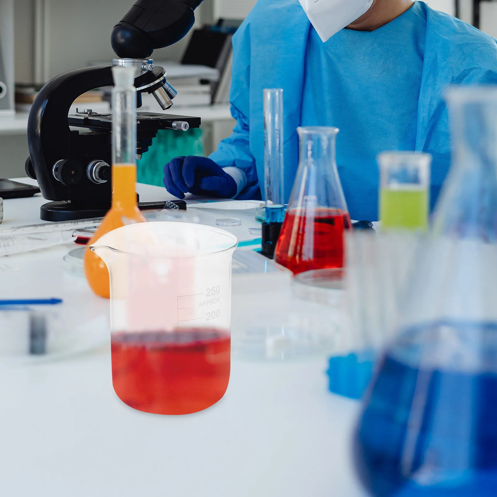 

3Pcs Laboratory Glass Beakers Heat Resistant Graduated Measuring Beaker with Spout Clear Scale for Science Experiment Education