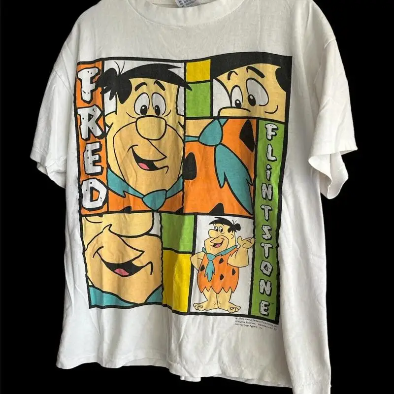 Vintage 1994 White Fred Flintstone Hanna Barbera T Shirt