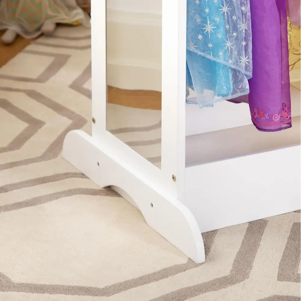 See and Store Dr-up Center – White: Pretend Play Costume Storage Wardrobe or Kids with Mirror & Shelves, Armoire with Bottom Tra view 6
