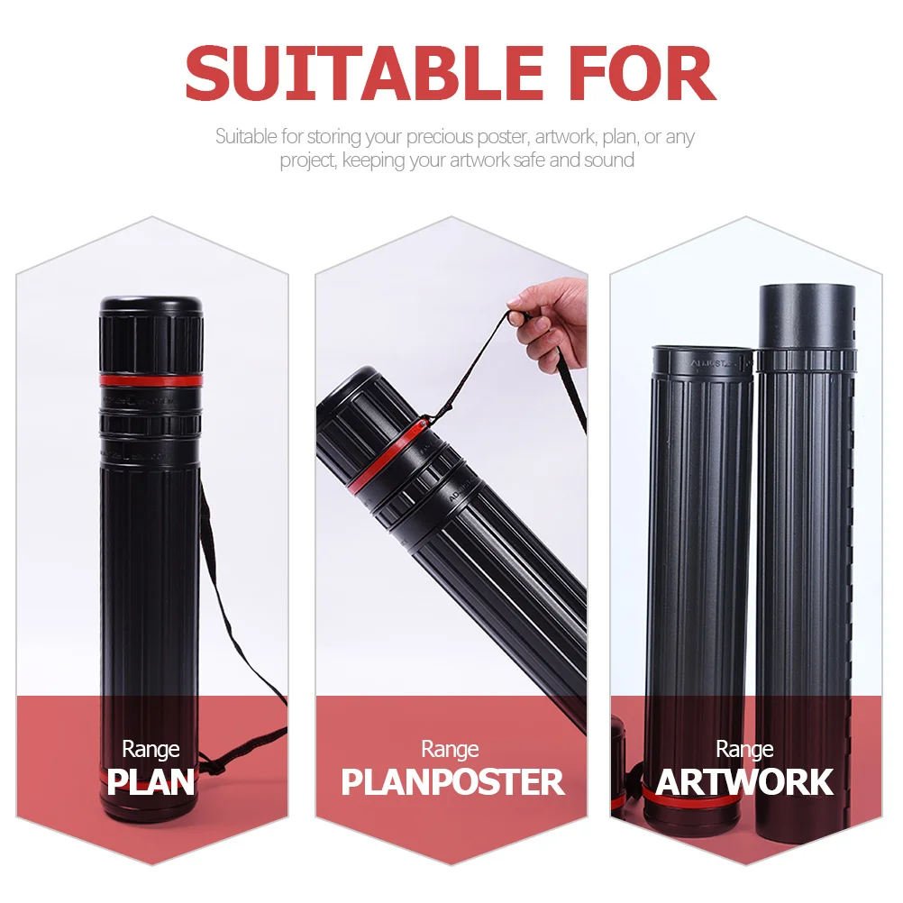 3 قطعة أنبوب ملصق قابل للتمديد حقيبة حمل فنية تلسكوبية محمولة لتخزين اللوحة مع حزام أنبوب الرسم الفنانين #1