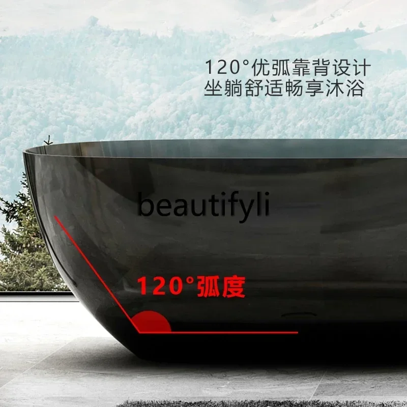 

YH3 Transparent bathtub Color crystal resin Thin edge Independent goose egg artificial stone bathtub