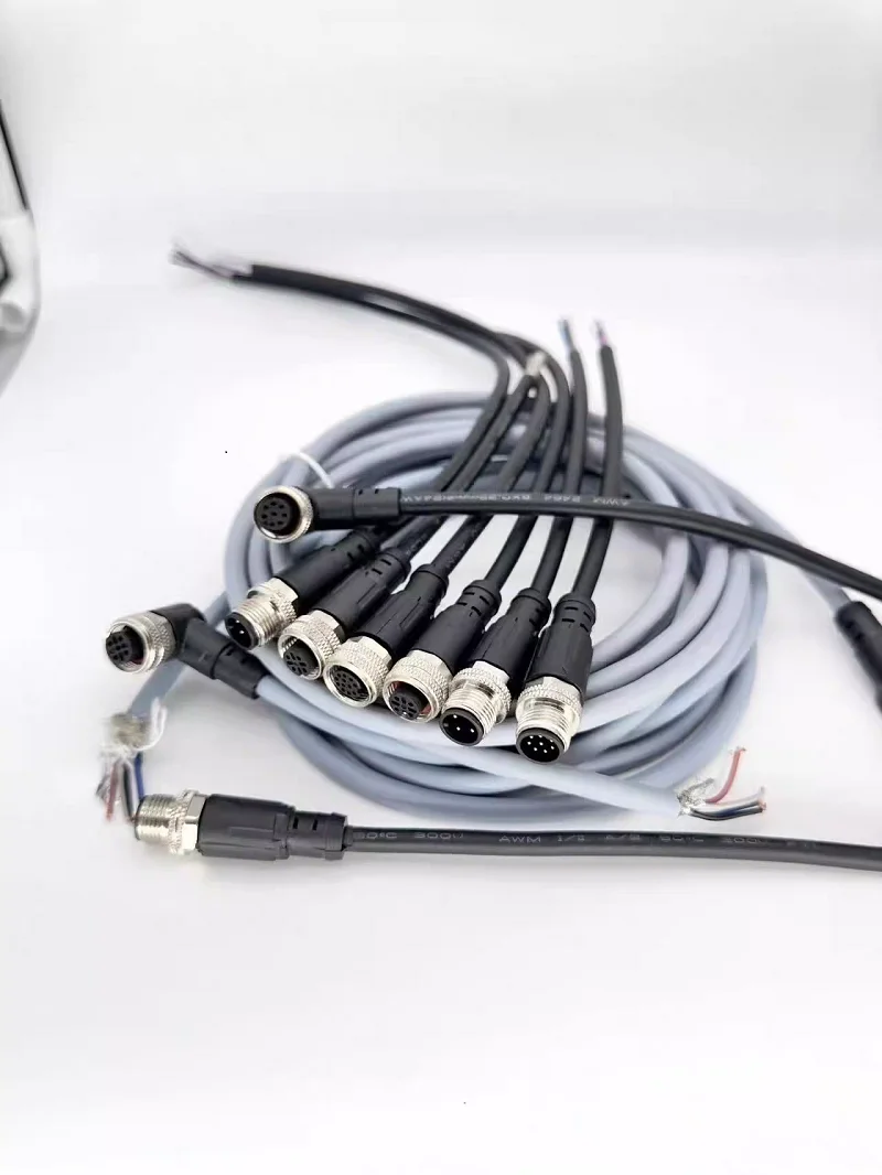 M12-Steckverbinder PG9 Wasserdicht 4/5/8-polig Stecker Buchse Gerade Winkellos Lötfreie Schraubklemme für 6-8mm Kabel – Detail 13