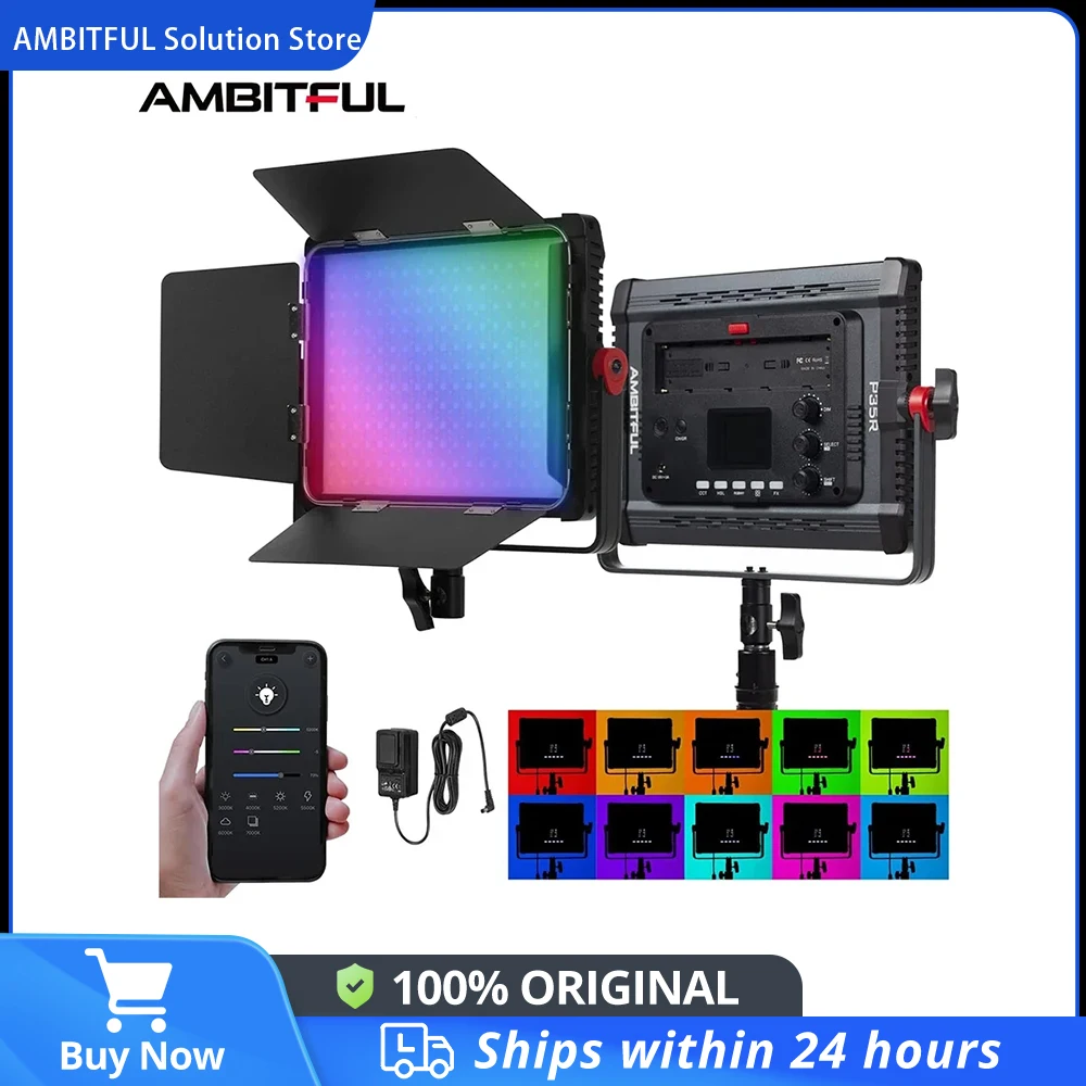 Ambitful 30 واط P35R RGB كامل اللون ملء ضوء 2800-6800 كيلو LED لوحة ضوء الفيديو دعم App التحكم عن لايف فيديو التصوير الفوتوغرافي
