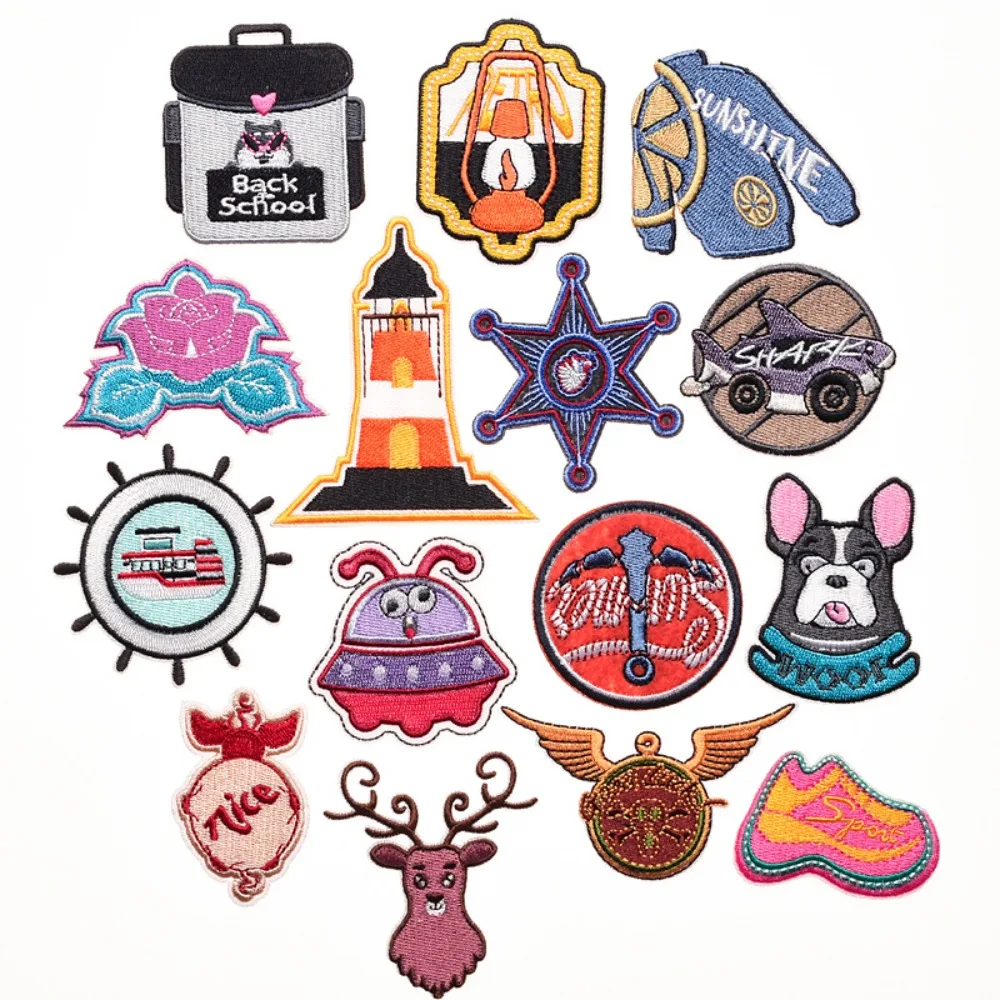 

Cartoon Lighthouse Steering Wheel Embroidery Patch Badge Iron on Patches DIY T-shirt Backpack Hat Sticker Sewing Applique Decor