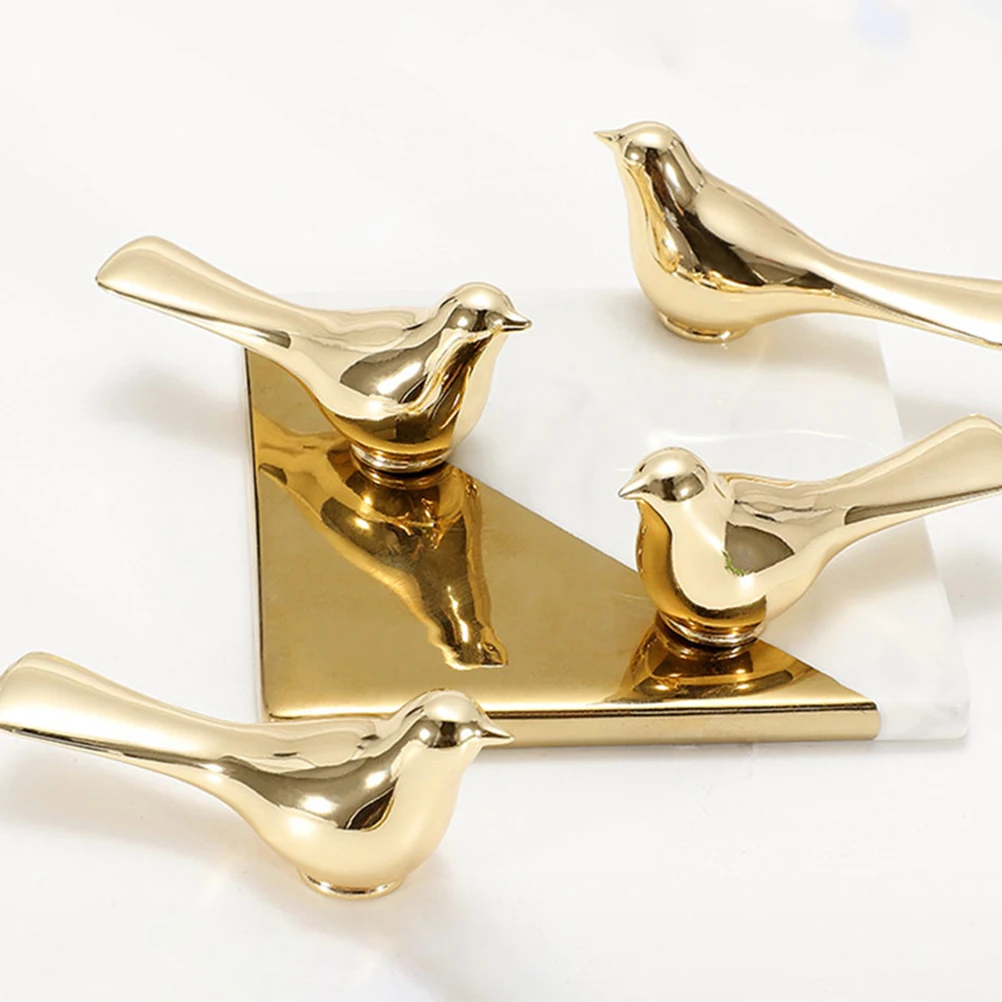 

2pcs Bird Shaped Cabinet Pull Handles Golden Metal Drawer Door Knobs Wardrobe Cupboard Handles Durable niture Decor Hardware