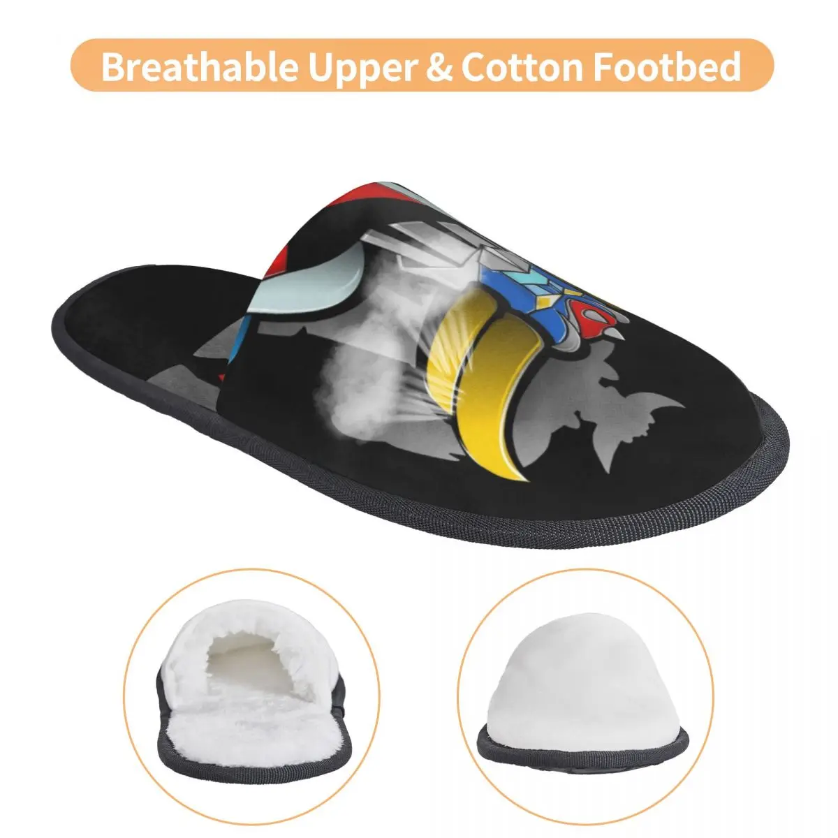 Custom Goldorak Grendizer Robot Soft Memory Foam House Slippers Women Anime Mechanical Warrior Comfy Warm Anti-skid Sole Slipper