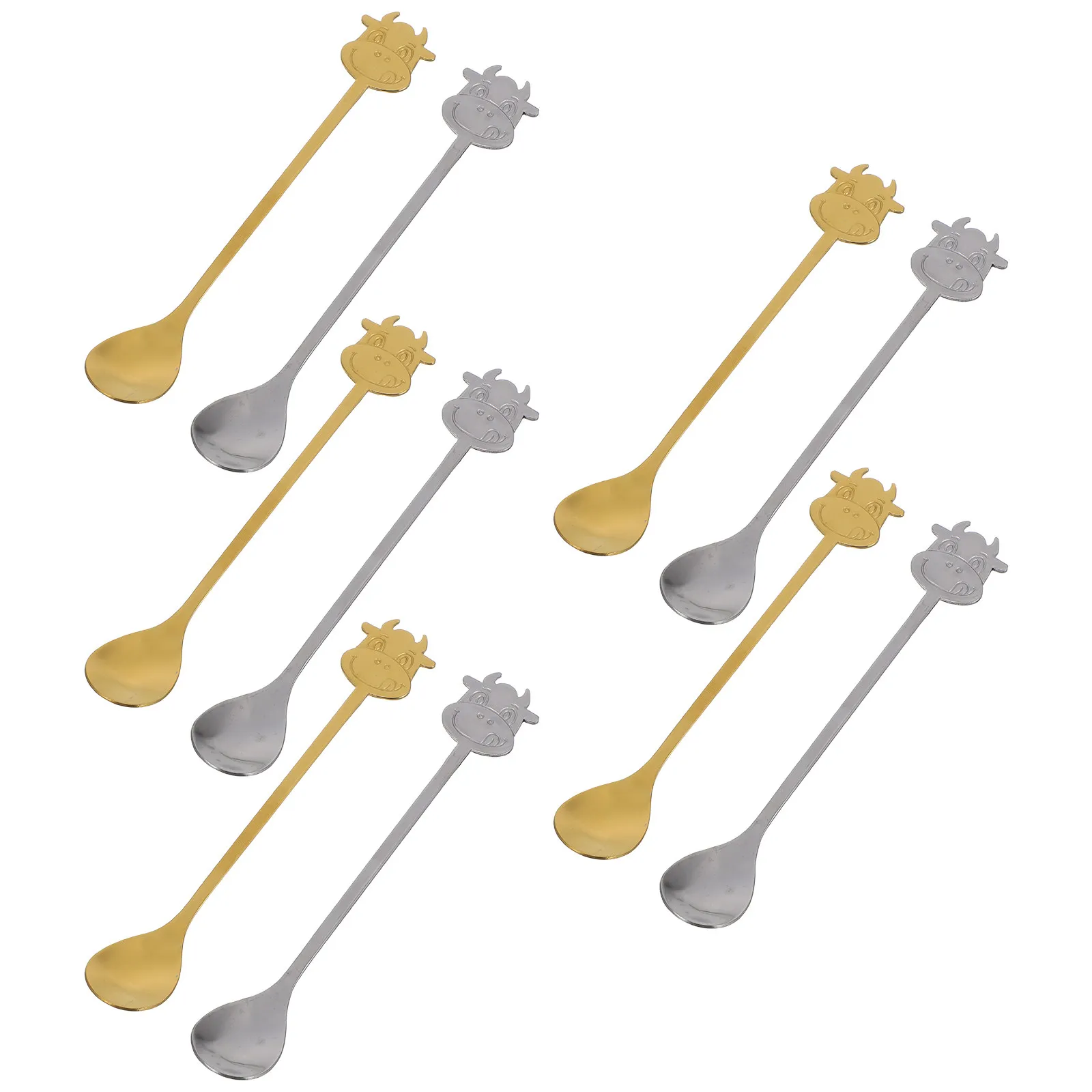 

Набор из 10 ложек из нержавеющей стали с уникальной удобной ручкой, гладкие и безопасные, для кофе, молока, чая, семейных праздников, дней рождения, ресторанов